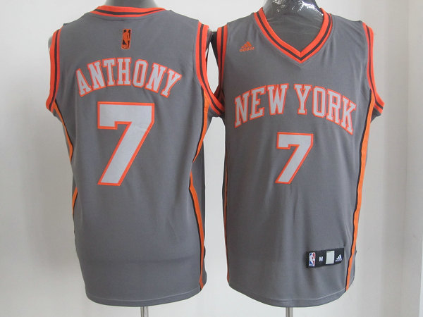  NBA New York Knicks 7 Carmelo Anthony Swingman Gray Jersey